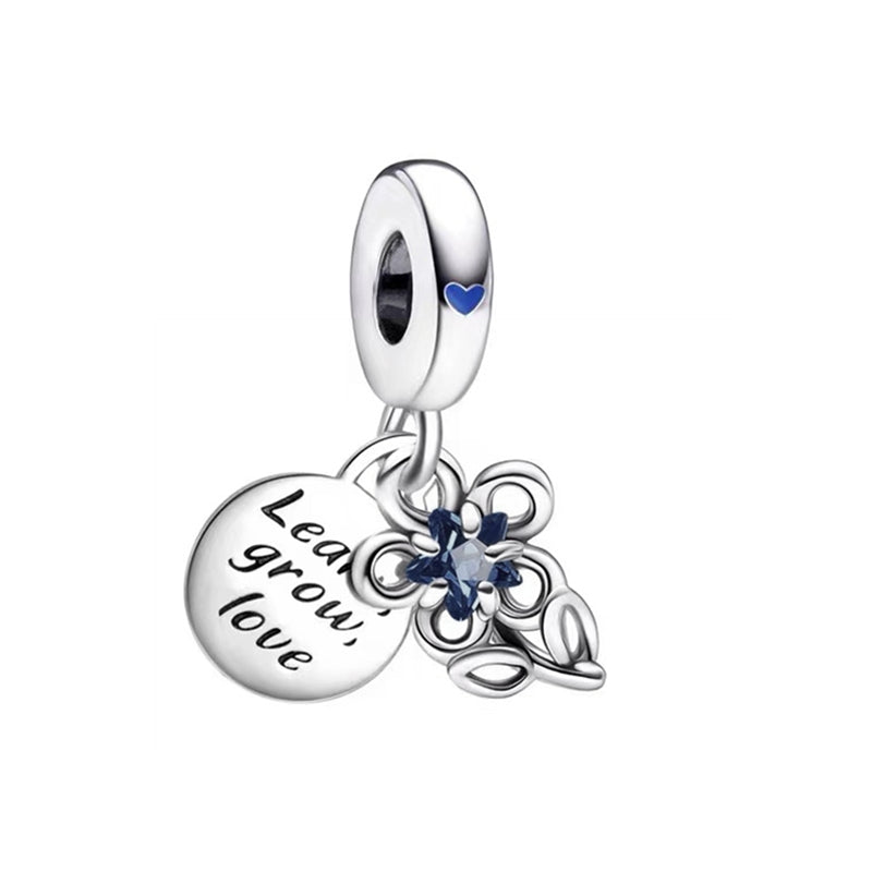 Blue Devil's Palm Eye,Moon-Watching Fox,Butterfly Dangle Charms Beads Fit Original 925 Sterling Silver Pan Bracelet Jewelry