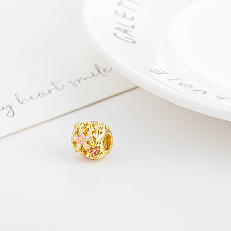 Gold Plated Series Charm Bead Fit Original Pandora 925 Sterling Silver Bracelet DIY Jewelry ZZ1080