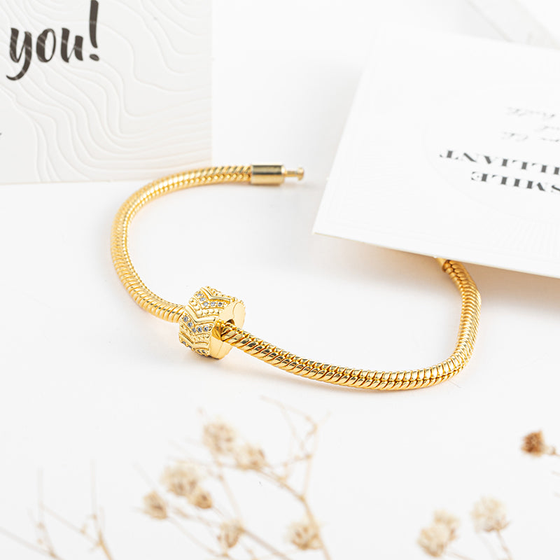 Gold Plated Series Charm Bead Fit Original Pandora 925 Sterling Silver Bracelet DIY Jewelry ZZ1091