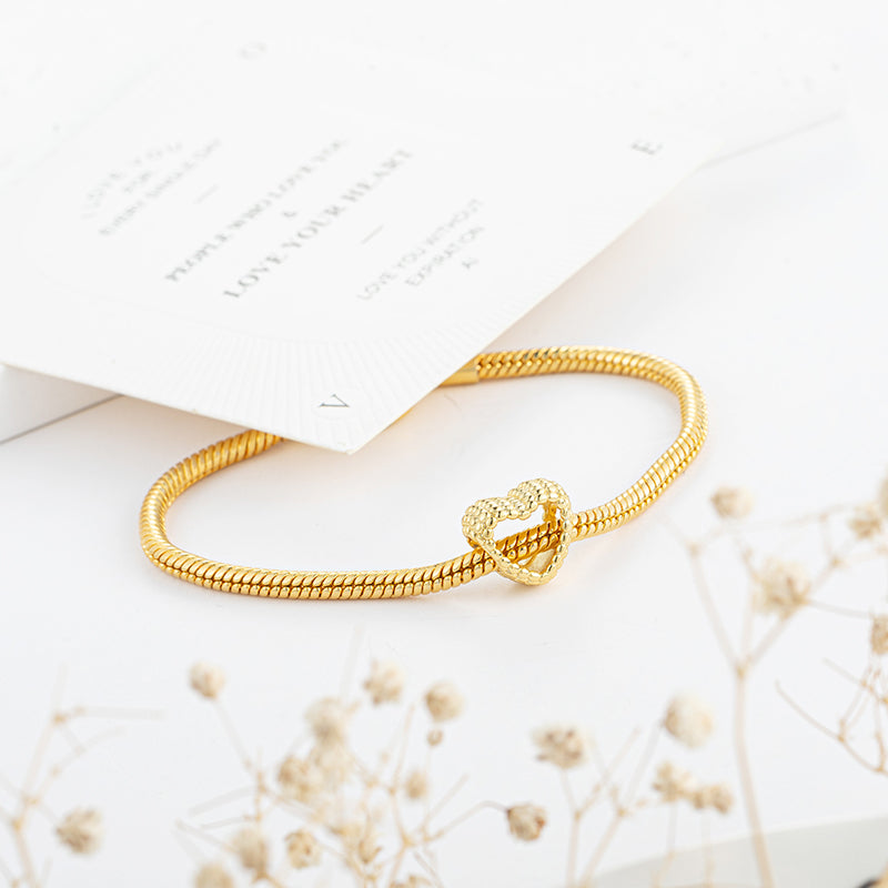 Gold Plated Series Charm Bead Fit Original Pandora 925 Sterling Silver Bracelet DIY Jewelry ZZ1099