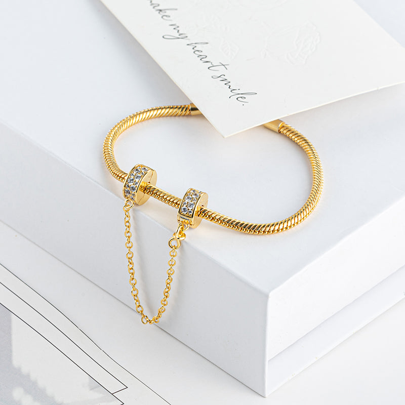 Gold plated Charm Bead Fit Original Pandora Bracelet DIY Jewelry DZ1409