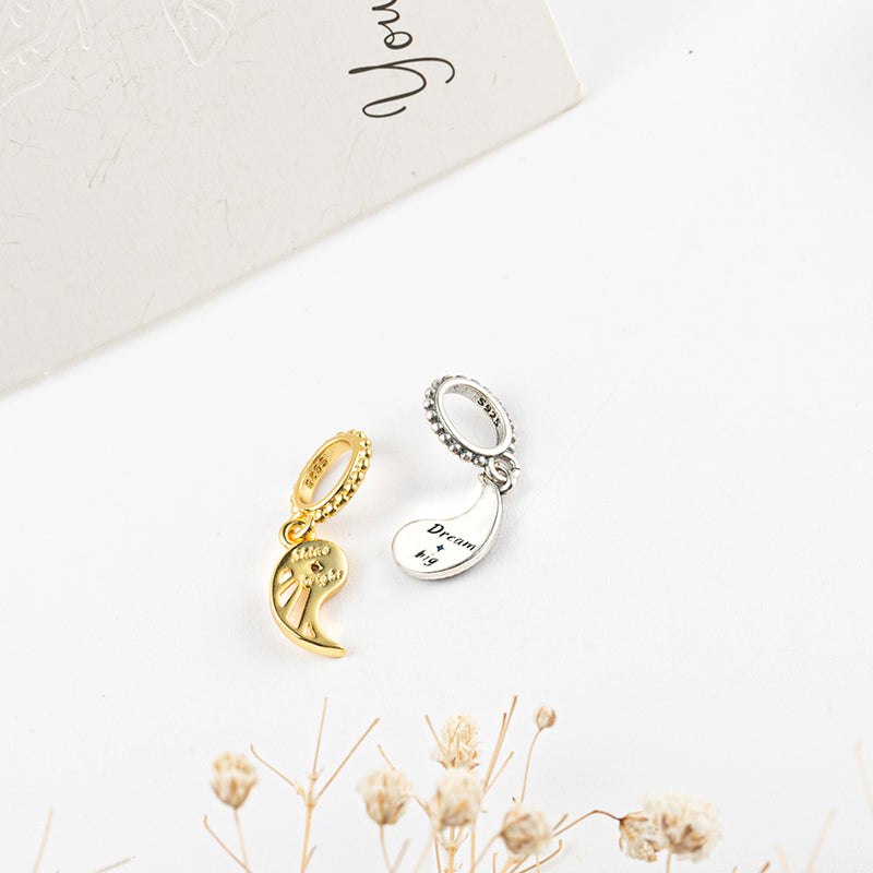 Gold plated moon-sun Charm Bead Fit Original Pandora Bracelet DIY Jewelry DZ1494
