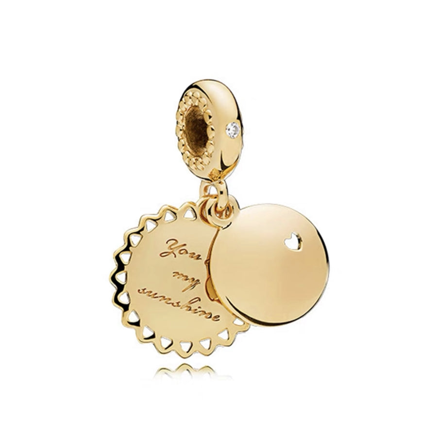 Gold plated Charm Bead Fit Original Pandora Bracelet DIY Jewelry DZ1812