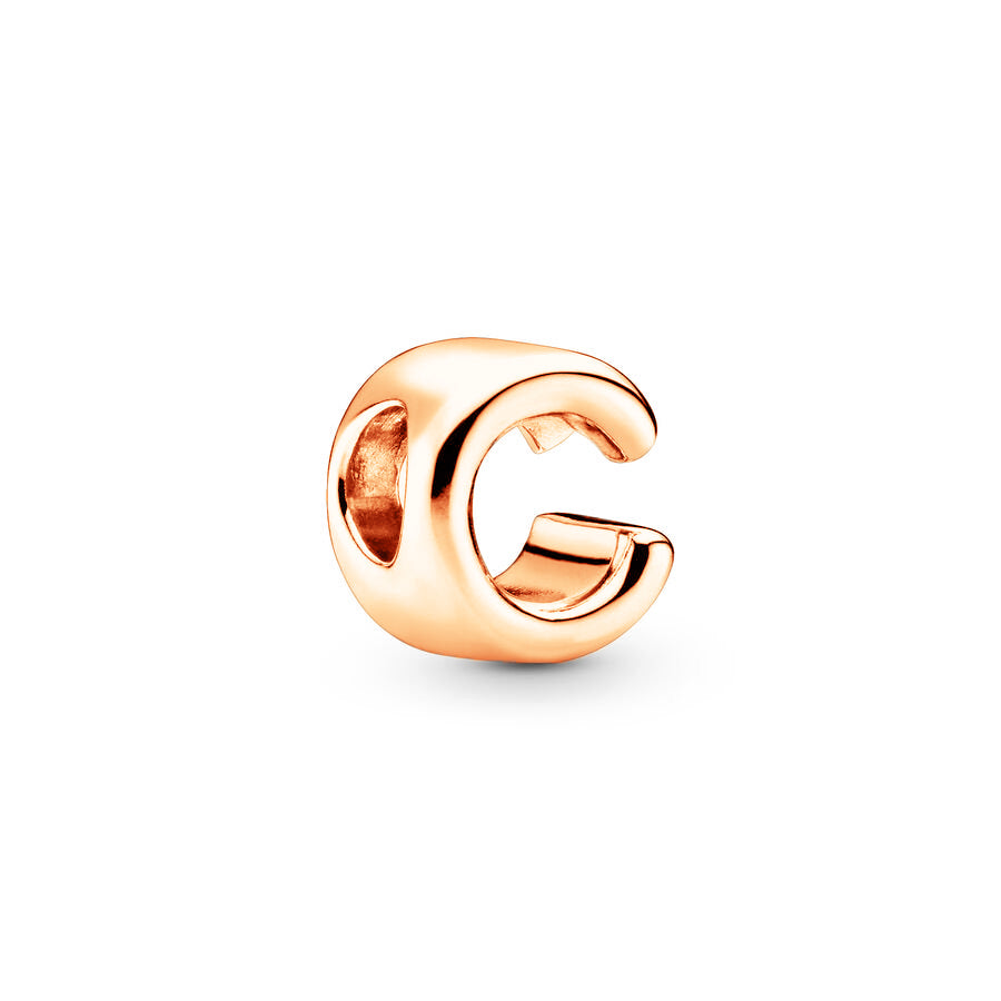 Rose Gold Plated 26 Alphabet Charm Bead Fit Original 925 Sterling Silver Bracelet DIY Jewelry