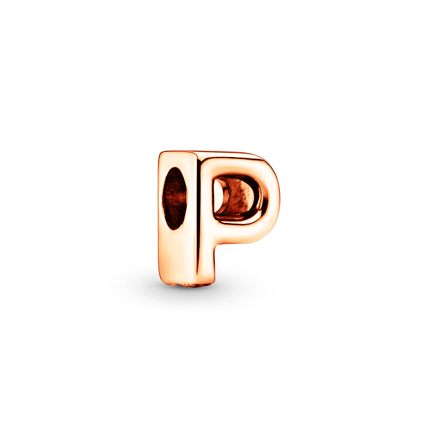 Rose Gold Plated 26 Alphabet Charm Bead Fit Original 925 Sterling Silver Bracelet DIY Jewelry