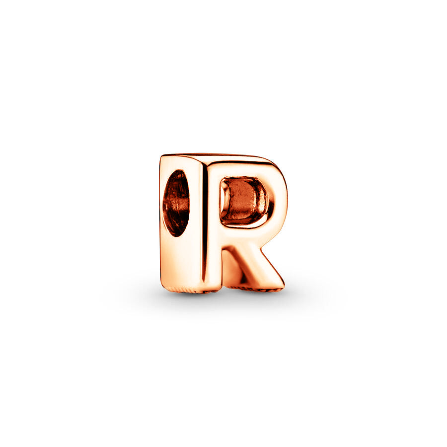 Rose Gold Plated 26 Alphabet Charm Bead Fit Original 925 Sterling Silver Bracelet DIY Jewelry