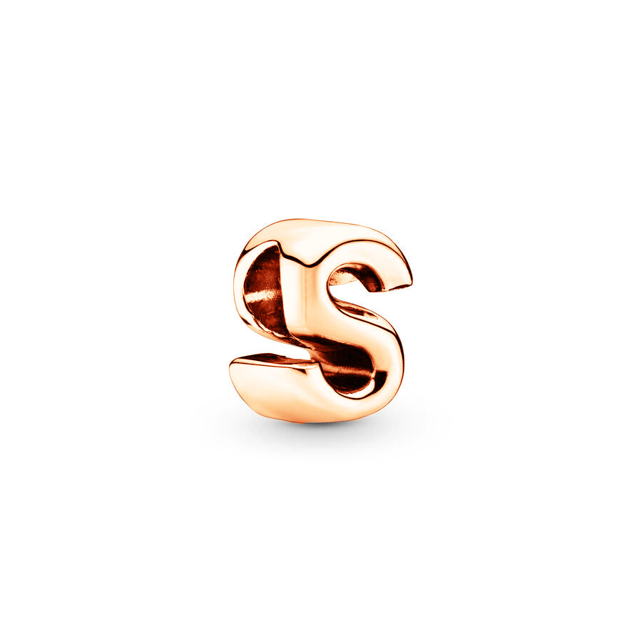 Rose Gold Plated 26 Alphabet Charm Bead Fit Original 925 Sterling Silver Bracelet DIY Jewelry