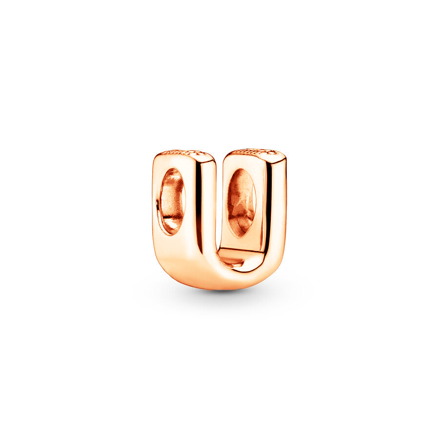 Rose Gold Plated 26 Alphabet Charm Bead Fit Original 925 Sterling Silver Bracelet DIY Jewelry