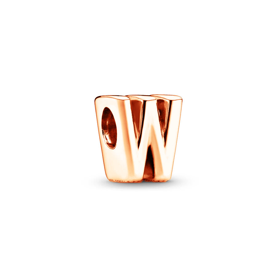 Rose Gold Plated 26 Alphabet Charm Bead Fit Original 925 Sterling Silver Bracelet DIY Jewelry
