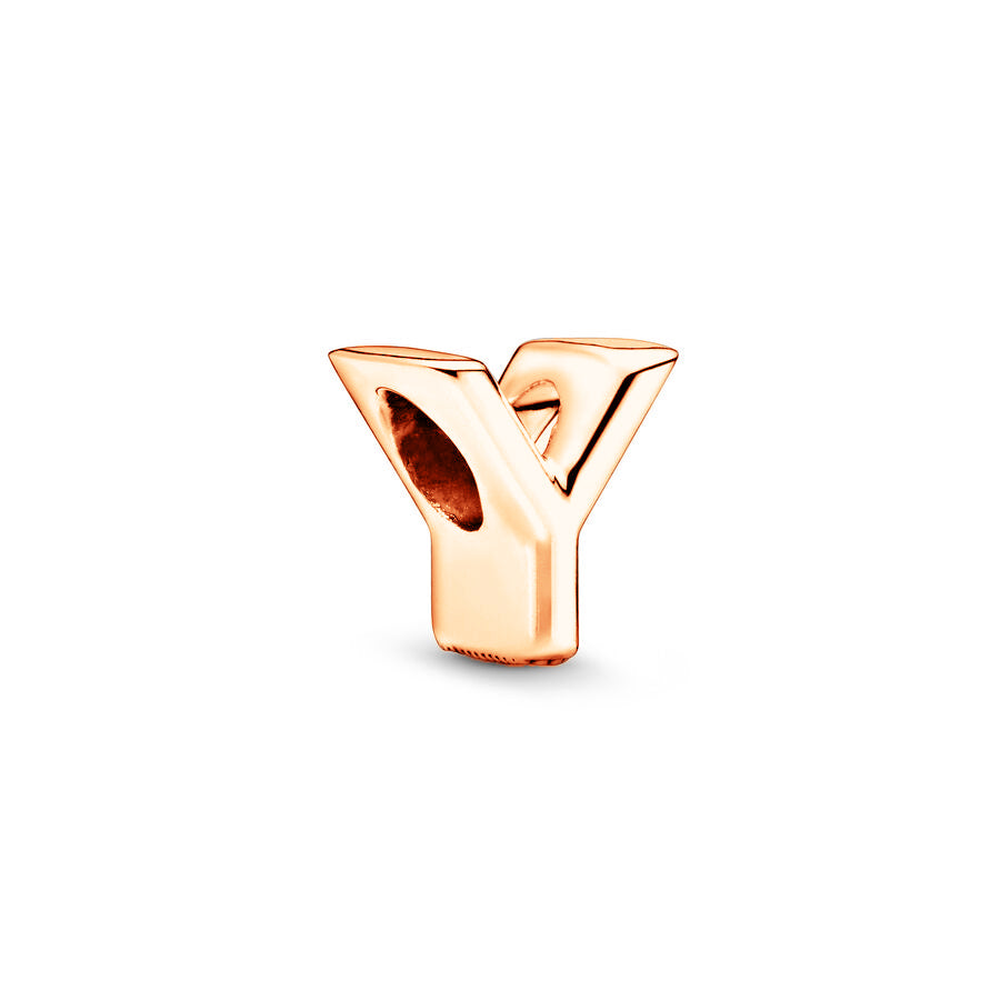 Rose Gold Plated 26 Alphabet Charm Bead Fit Original 925 Sterling Silver Bracelet DIY Jewelry