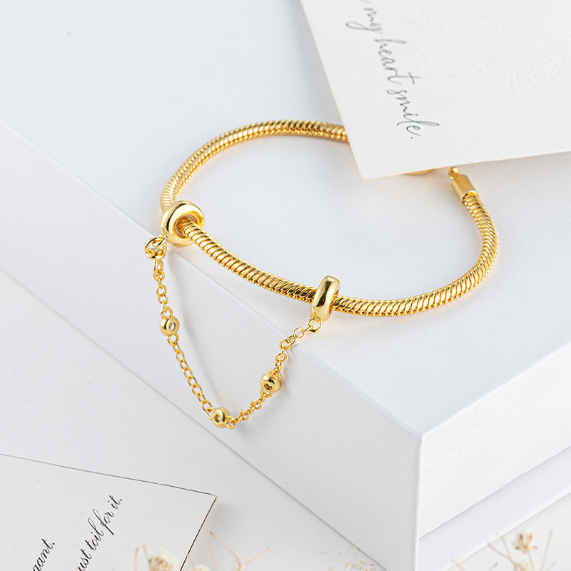 Gold plated Charm Bead Fit Original Pandora Bracelet DIY Jewelry DZ2170