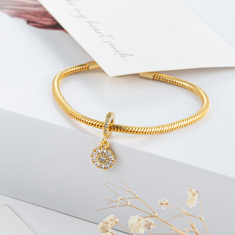 Gold Plated Series Charm Bead Fit Original Pandora 925 Sterling Silver Bracelet DIY Jewelry DZ2254