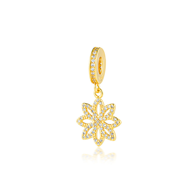 Gold Plated Series Charm Bead Fit Original Pandora 925 Sterling Silver Bracelet DIY Jewelry DZ2261