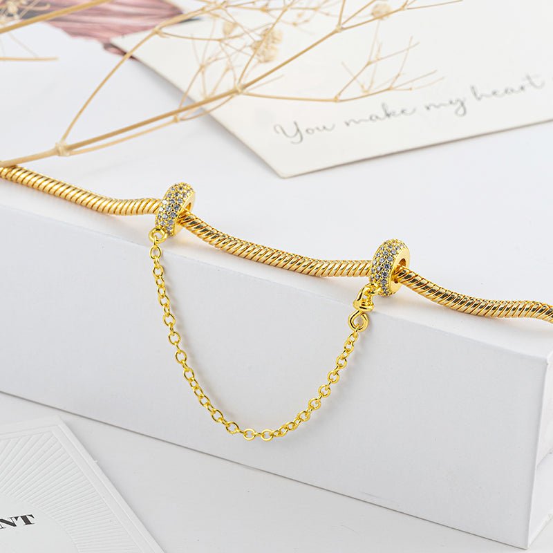 Gold Plated Series Charm Bead Fit Original Pandora 925 Sterling Silver Bracelet DIY Jewelry DZ2263