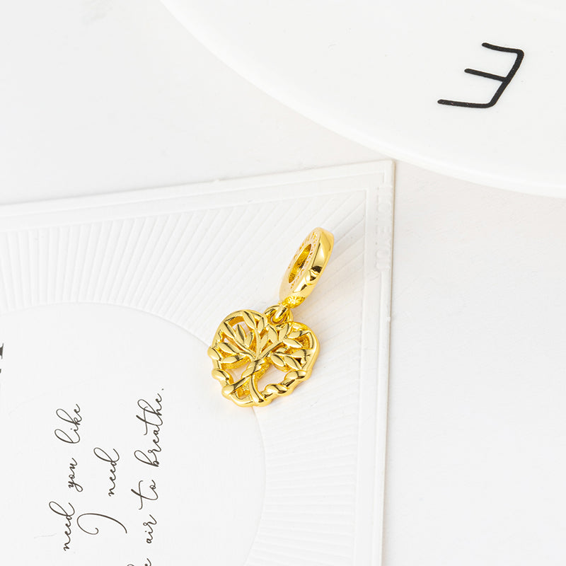 Gold Plated Series Tree of Life Charm Bead Fit Original Pandora 925 Sterling Silver Bracelet DIY Jewelry DZ2311