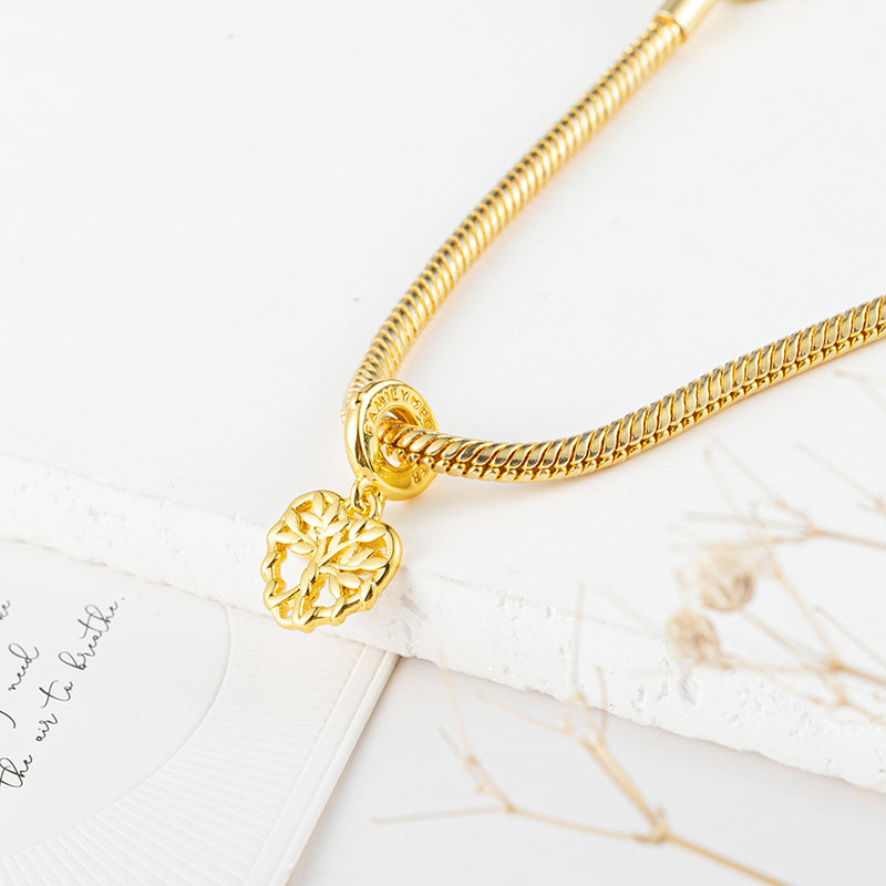Gold Plated Series Tree of Life Charm Bead Fit Original Pandora 925 Sterling Silver Bracelet DIY Jewelry DZ2311