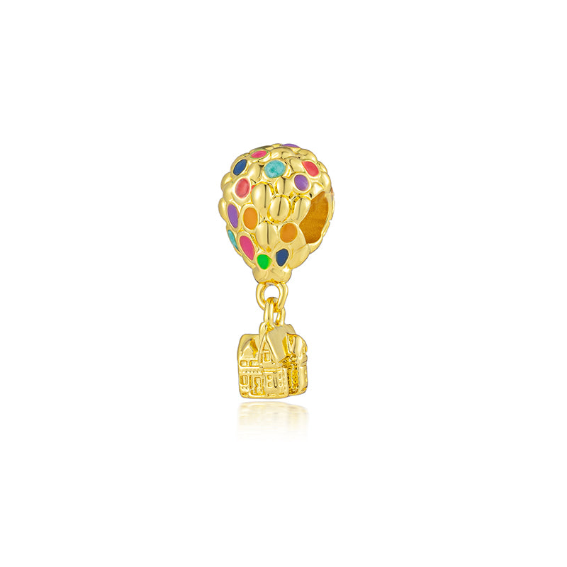 Gold Plated Series Hot air Balloon Charm Bead Fit Original Pandora 925 Sterling Silver Bracelet DIY Jewelry DZ2312