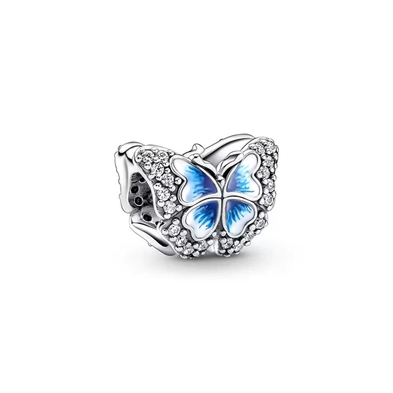 Blue Devil's Palm Eye,Moon-Watching Fox,Butterfly Dangle Charms Beads Fit Original 925 Sterling Silver Pan Bracelet Jewelry