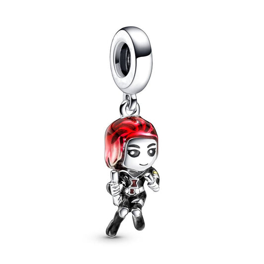 Marvel Black Widow Charm Bead Fit Original 925 Sterling Silver Pandora Bracelet DIY Jewelry L004