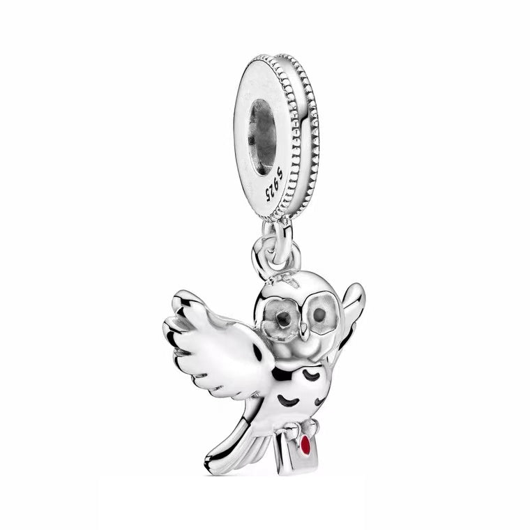 Harry Potter Owl Charm Bead Fit Original 925 Sterling Silver Pandora Bracelet DIY Jewelry