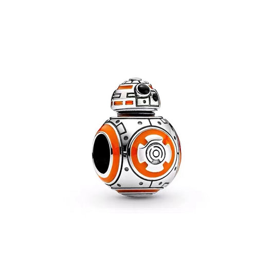 Star Wars Robot BB-8 Charm Bead Fit Original 925 Sterling Silver Pandora Bracelet DIY Jewelry