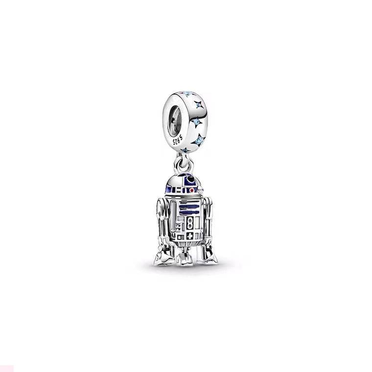 Star Wars Robot R2-D2 Charm Bead Fit Original 925 Sterling Silver Pandora Bracelet DIY Jewelry