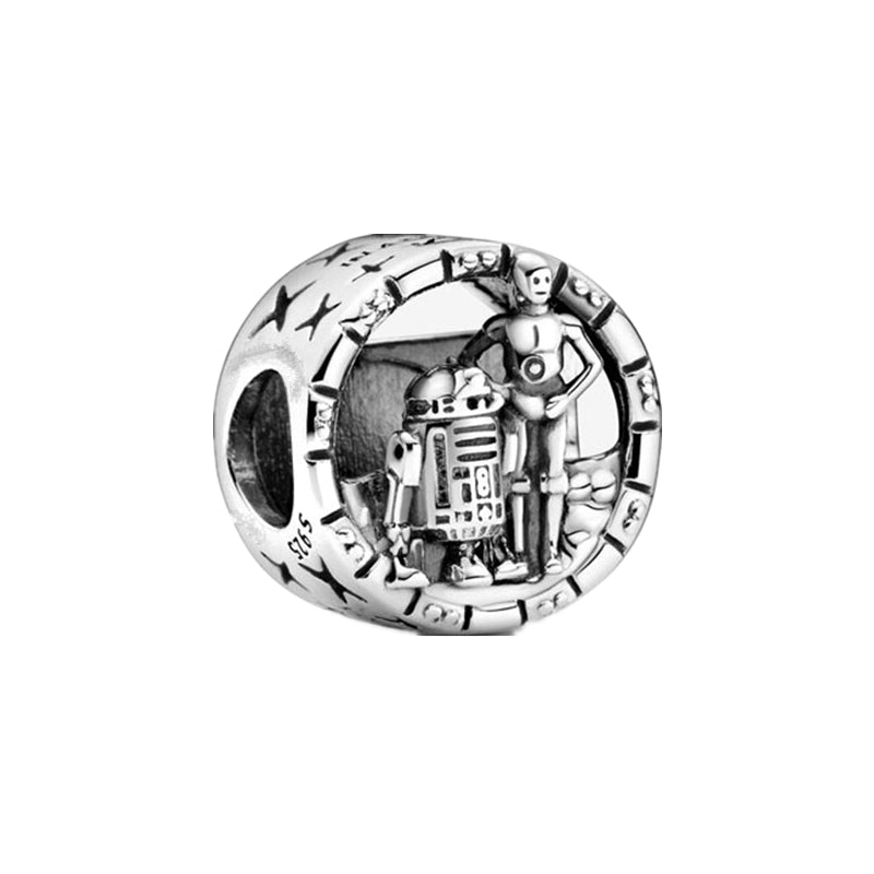 Star Wars Robot R2-D2&C-3PO Charm Bead Fit Original 925 Sterling Silver Pandora Bracelet DIY Jewelry