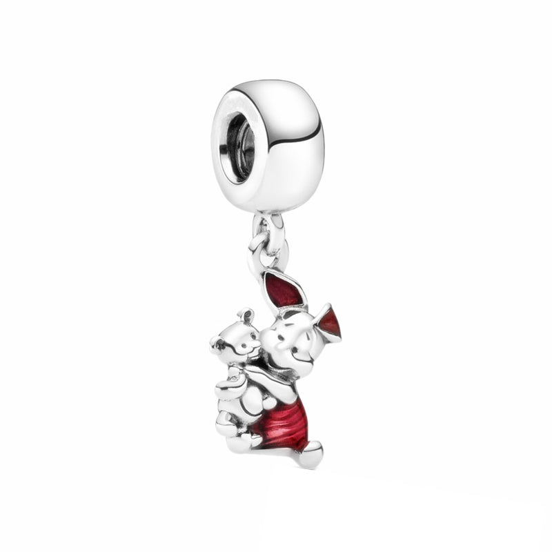 Winnie the Pooh Series Piglet Charm Bead Fit Original 925 Sterling Silver Pandora Bracelet DIY Jewelry