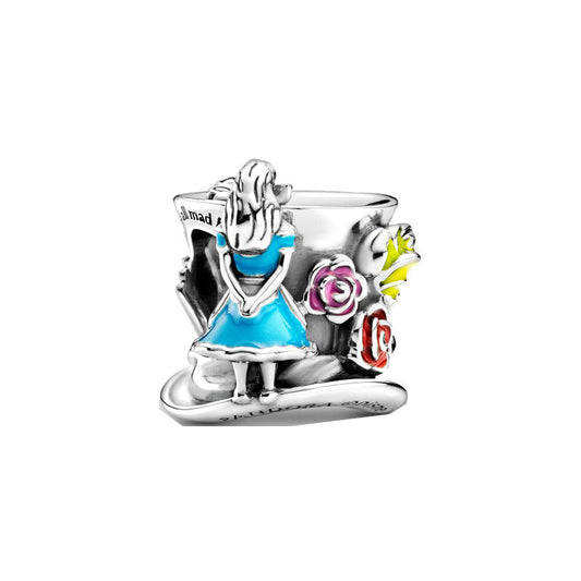 Disney Alice's Charm Bead Fit Original 925 Sterling Silver Pandora Bracelet DIY Jewelry