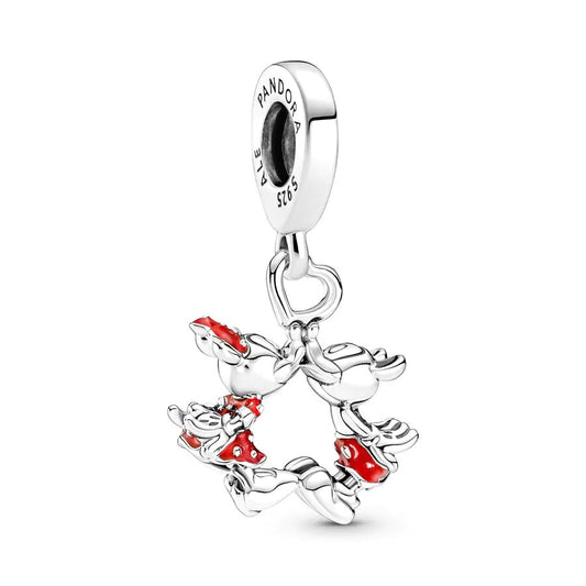 Disney Mickey and Minnie Charm Bead Fit Original 925 Sterling Silver Pandora Bracelet DIY Jewelry