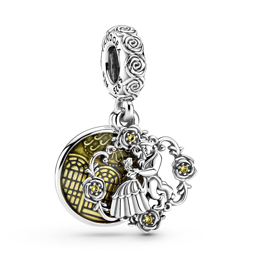 Disney Beauty and the Beast Charm Bead Fit Original 925 Sterling Silver Pandora Bracelet DIY Jewelry