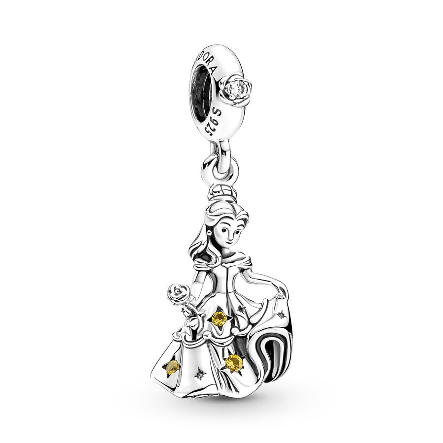 Disney Belle Charm Bead Fit Original 925 Sterling Silver Pandora Bracelet DIY Jewelry