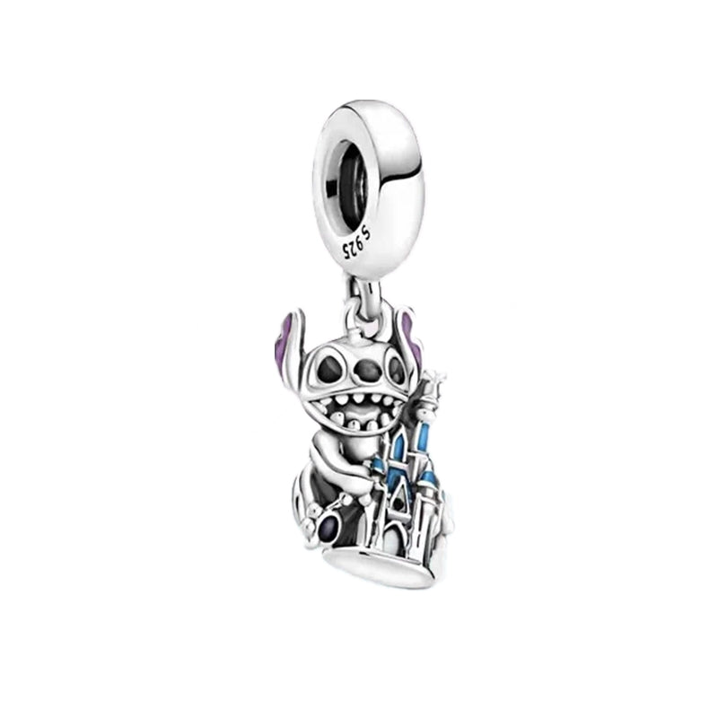 Disney Stitch Charm Bead Fit Original 925 Sterling Silver Pandora Bracelet DIY Jewelry