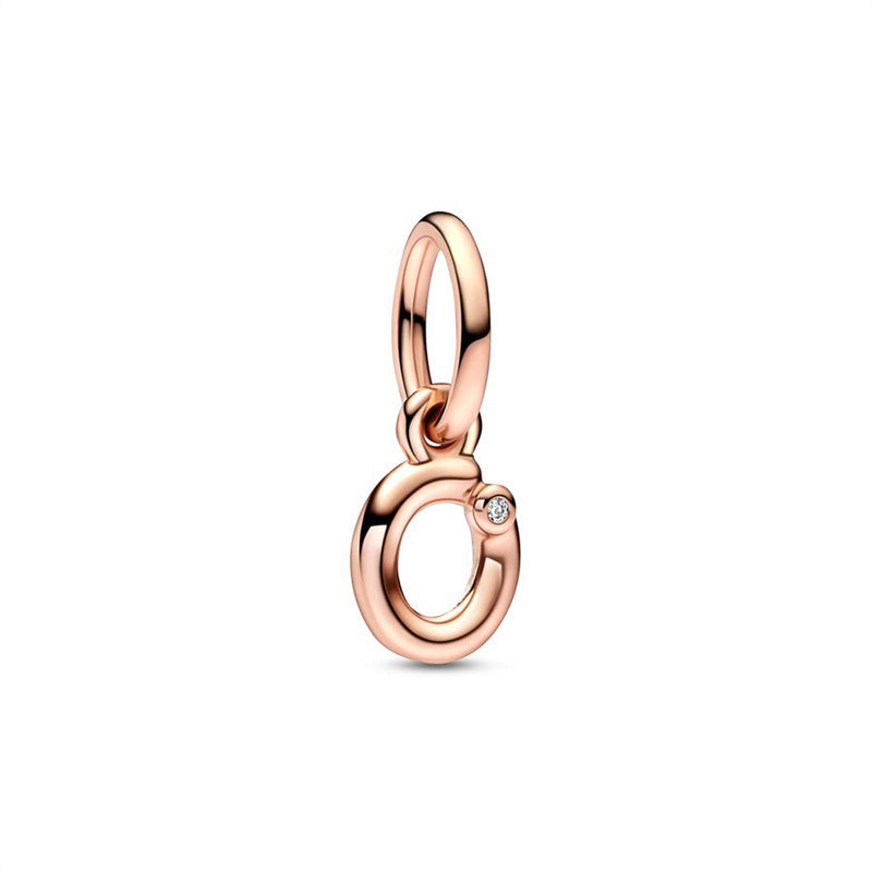 Rose Gold Plated Alphabet Series Charm Beads Fit Original Pandora925 Sterling Silver Bracelet DIY Jewelry