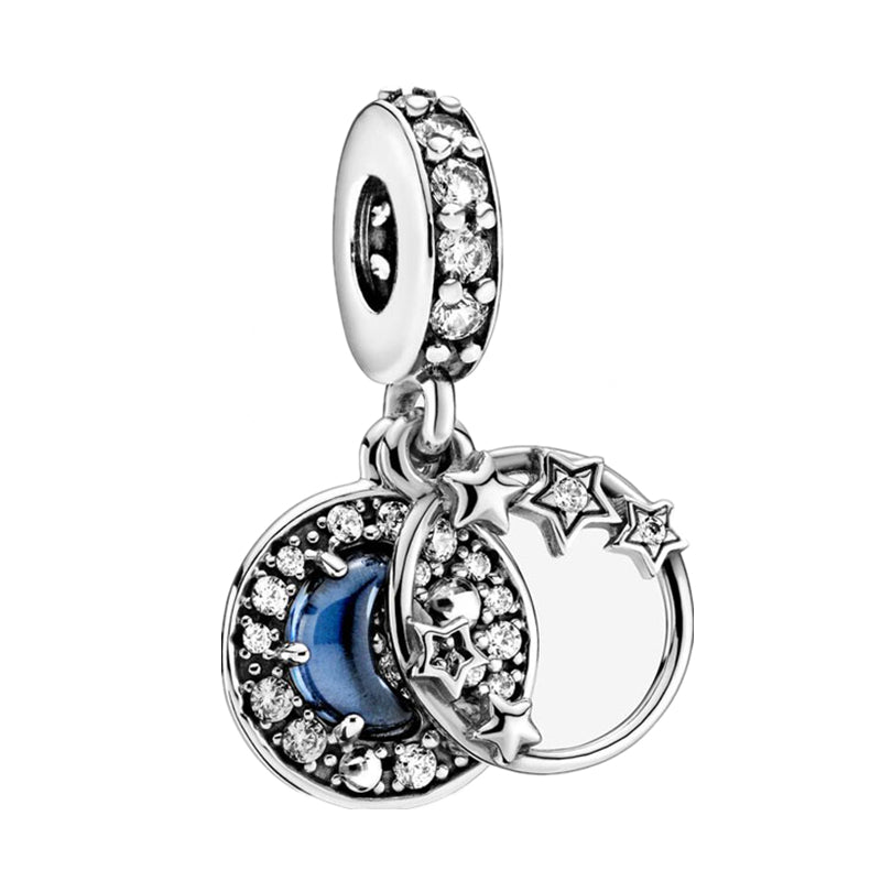 Blue Devil's Palm Eye，Moon-Watching Fox，Butterfly Dangle Charms Beads Fit Original 925 Sterling Silver Pan Bracelet Jewelry