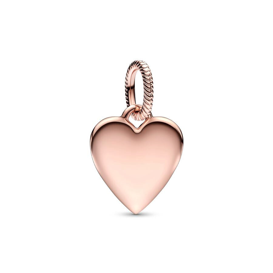 Rose Gold Plated Dangle Heart Charm Beads Fit Original Pandora 925 Sterling Silver DIY Jewelry MD1016