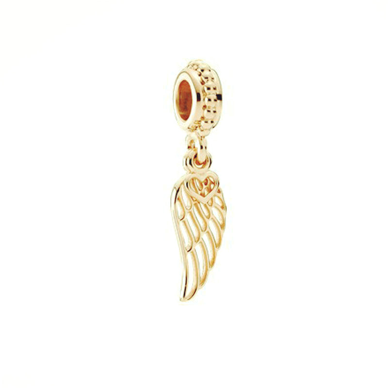 Gold plated Wing Charm Bead Fit Original Pandora Bracelet DIY Jewelry DZ1061