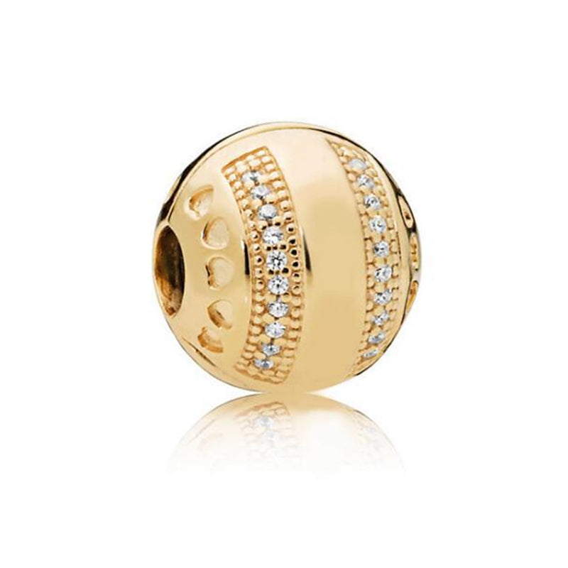 Gold Plated Series Charm Bead Fit Original Pandora 925 Sterling Silver Bracelet DIY Jewelry ZZ1079