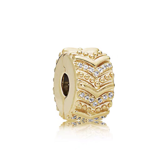 Gold Plated Series Charm Bead Fit Original Pandora 925 Sterling Silver Bracelet DIY Jewelry ZZ1091