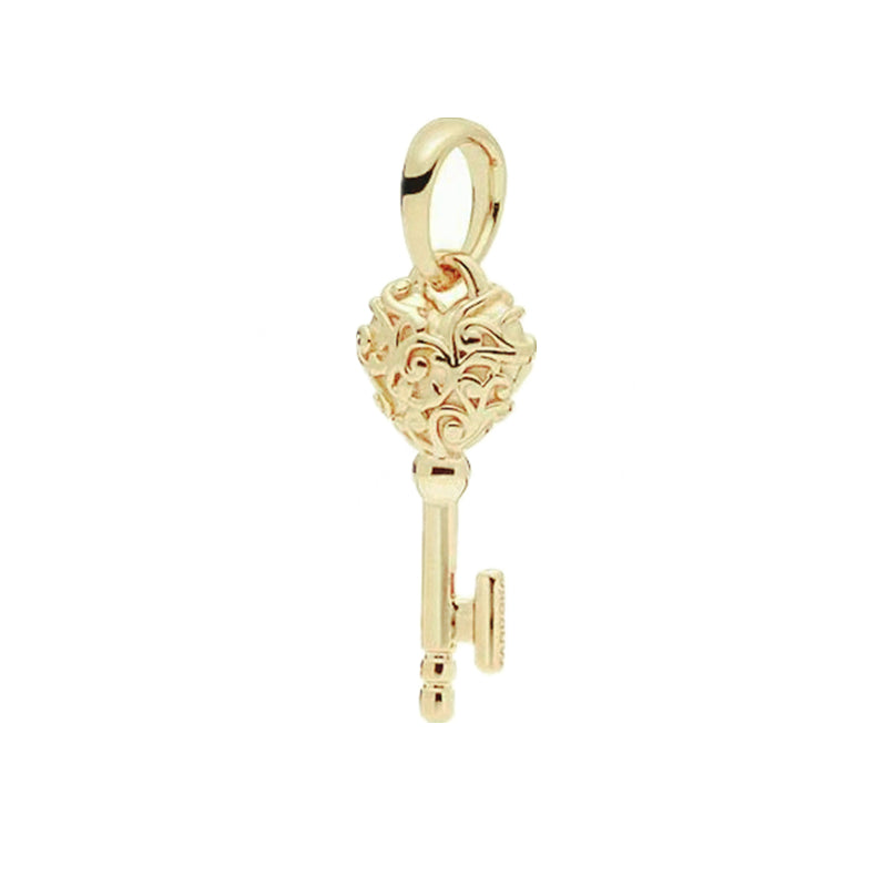 Gold plated Key Charm Bead Fit Original Pandora Bracelet DIY Jewelry DZ1174