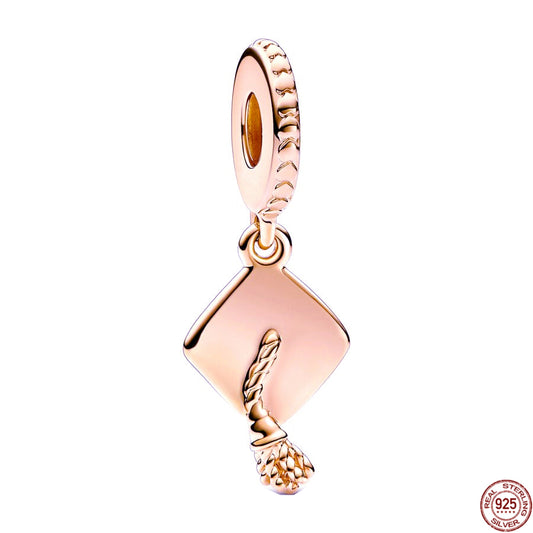 Rose Gold Plated Dangle Charm Beads Fit Original Pandora 925 Sterling Silver DIY Jewelry MD1386