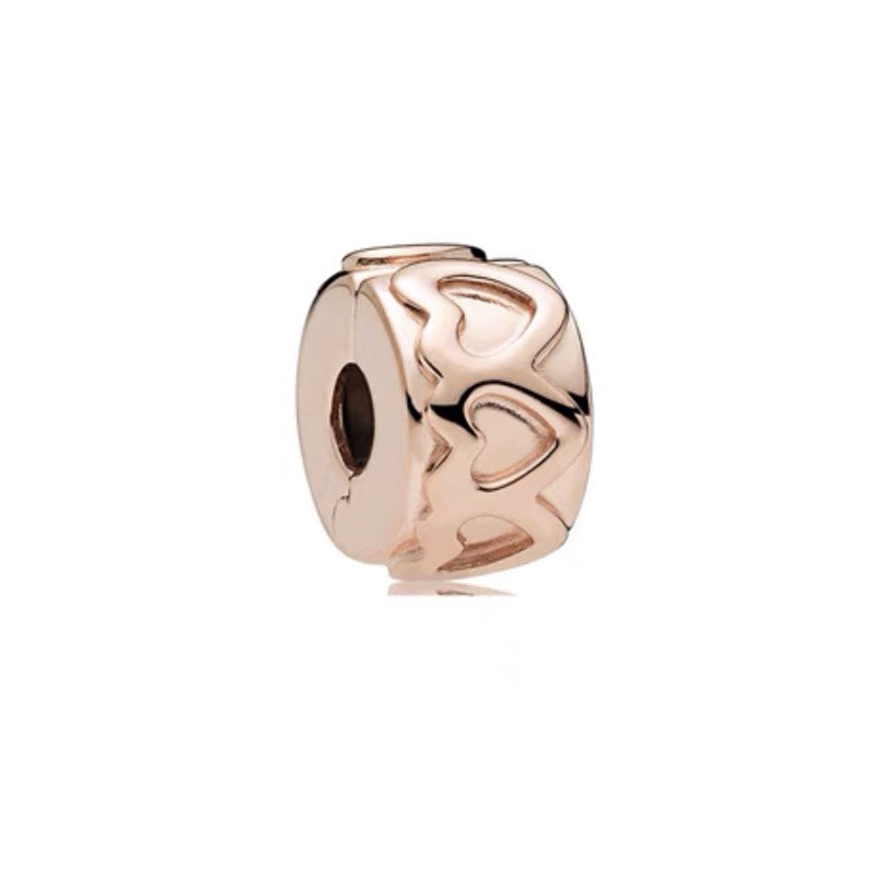 Rose Gold Charm Bead Fit Original Pandora Silver 925 Bracelet DIY Jewelry MZ1395