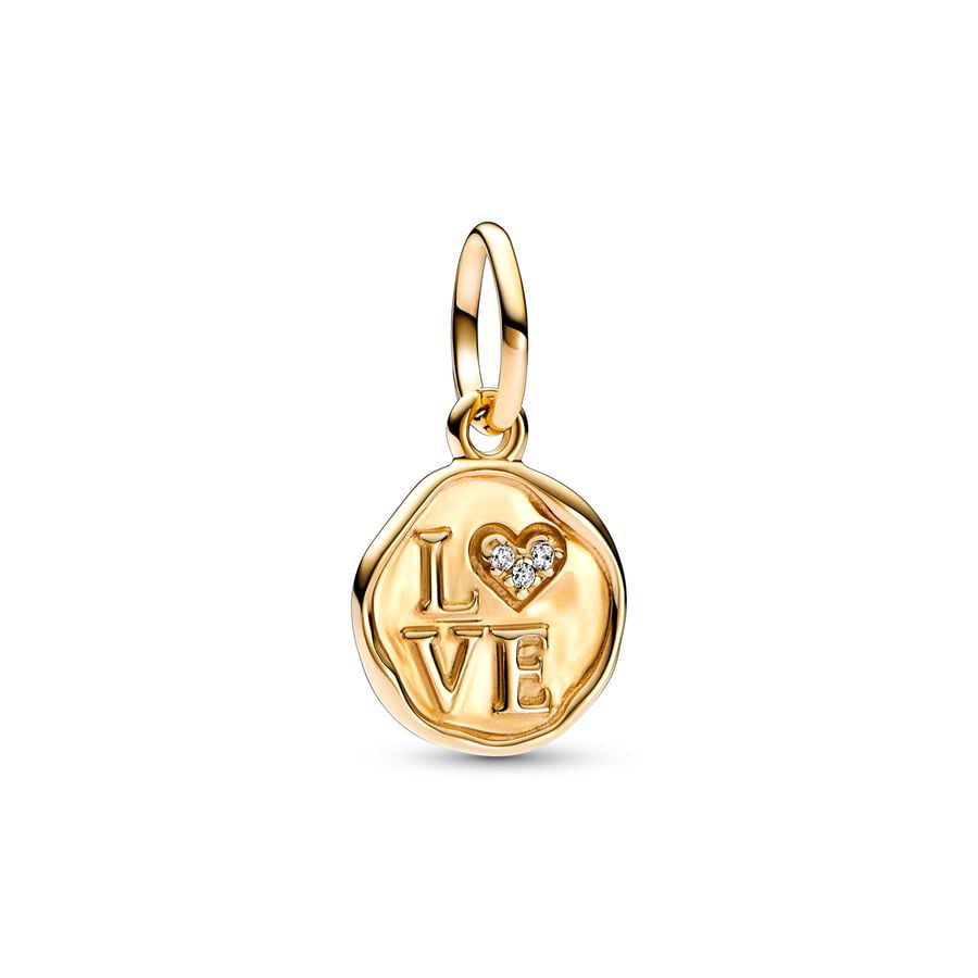 Gold plated Love Heart Charm Bead Fit Original Pandora Bracelet DIY Jewelry DZ1401