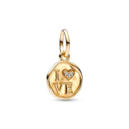 Gold plated Love Heart Charm Bead Fit Original Pandora Bracelet DIY Jewelry DZ1401