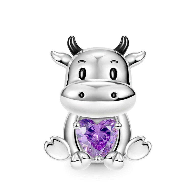 Animal Series Embraces Heart Gem Charm jewelry Beads Fit Original 925 Sterling Silver Pandora Bracelet XZ1402