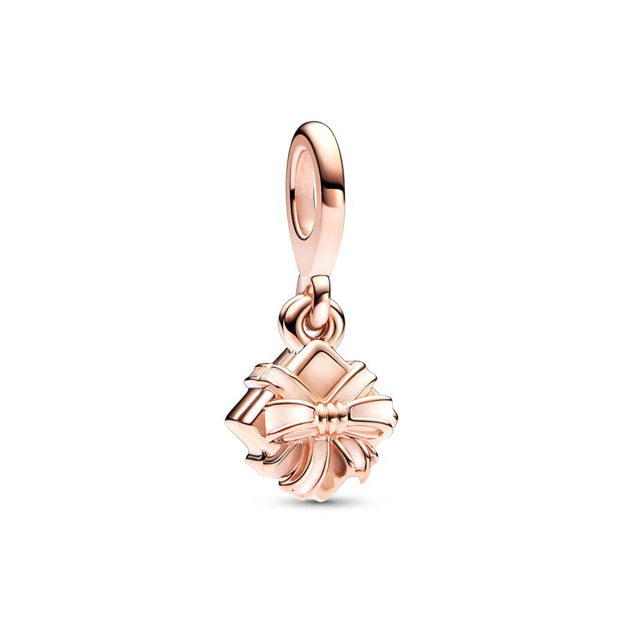 Rose Gold Plated Dangle Gift Charm Beads Fit Original Pandora 925 Sterling Silver DIY Jewelry MD1403