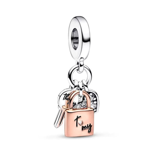 Rose Gold Plated Dangle Charm Beads Fit Original Pandora 925 Sterling Silver DIY Jewelry MD1428