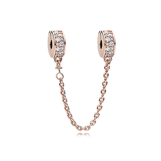 Rose Gold Plated Dangle Charm Beads Fit Original Pandora 925 Sterling Silver DIY Jewelry MD1502