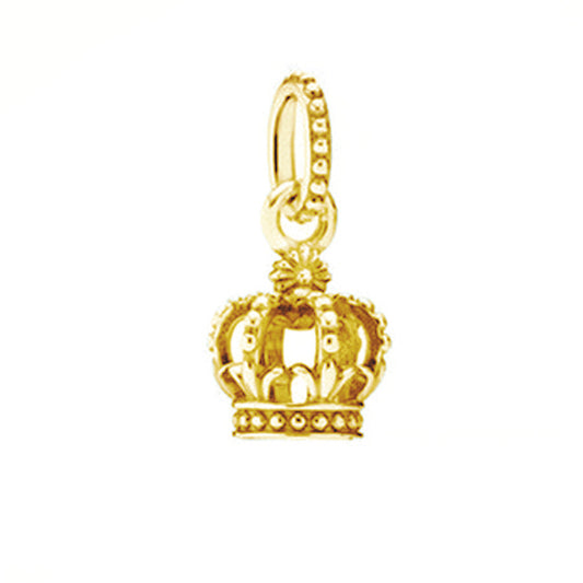 Gold plated Crown Charm Bead Fit Original Pandora Bracelet DIY Jewelry DZ1512