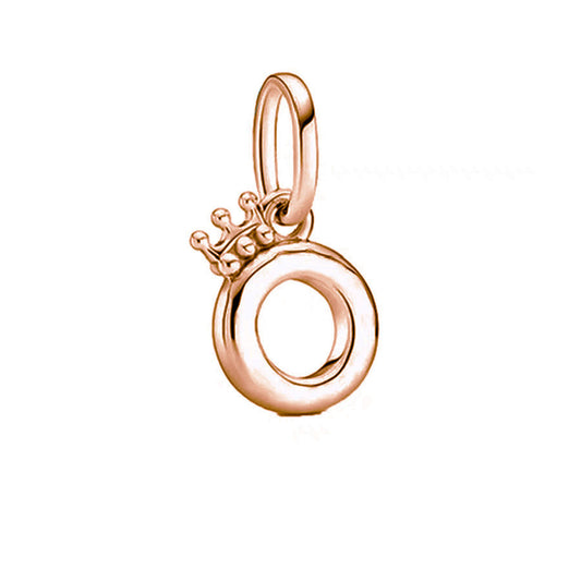 Rose Gold Plated Dangle Crown Charm Beads Fit Original Pandora 925 Sterling Silver DIY Jewelry MD1514